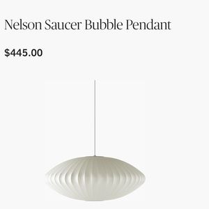 Small size Nelson (authentic) saucer bubble pendant ceiling light.